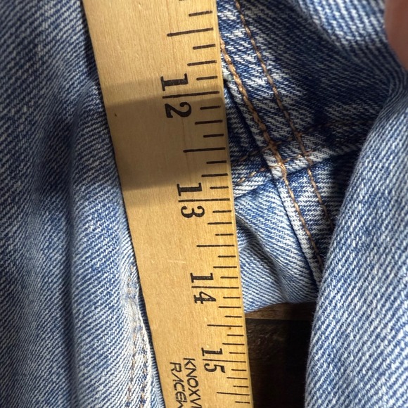 American Eagle Outfitters Womens Light Wash Distressed Wide Leg Jeans Sz 16 Long - Picture 2 of 9